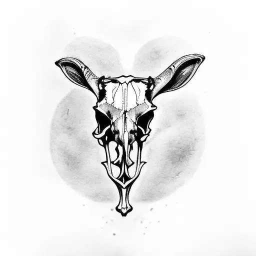 lamb skull tattoo design idea