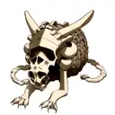 lamb skull tattoo design idea