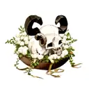 lamb skull tattoo design idea