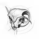 lamb skull tattoo design idea