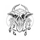 lamb skull tattoo design idea