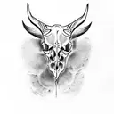 lamb skull tattoo design idea