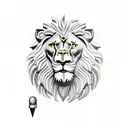 broken roman clock with lion and pen inkwell tattoo design idea