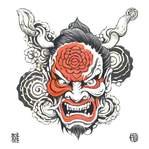 3 face Japanese myth. 1 face h show ur friends, 1 face u show ur family, and one face u show urself   tattoo design idea