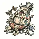 gluttony tattoo design idea