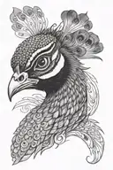 Peacock head tattoo design idea