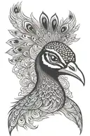 Peacock head tattoo design idea