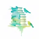 stack of books with pages turning into birds tattoo design idea