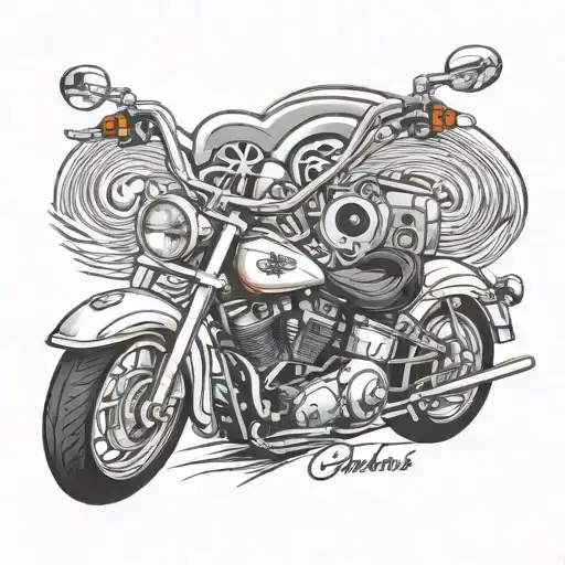 A paramedic cross intertwined with motorcycle handlebars, representing the client's dedication to their job and passion for motorcycles tattoo design idea