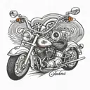 A paramedic cross intertwined with motorcycle handlebars, representing the client's dedication to their job and passion for motorcycles tattoo design idea