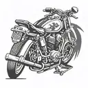 A paramedic cross intertwined with motorcycle handlebars, representing the client's dedication to their job and passion for motorcycles tattoo design idea