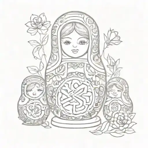 beautiful nesting doll with the words "peace be still"  tattoo design idea