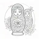 beautiful nesting doll with the words "peace be still"  tattoo design idea