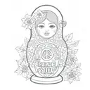 beautiful nesting doll with the words "peace be still"  tattoo design idea