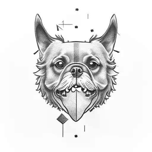 A dog wearing a football jersey tattoo design idea