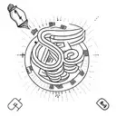 A simple yet powerful tattoo design of a light bulb with dollar signs inside tattoo design idea