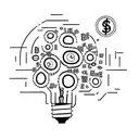 A simple yet powerful tattoo design of a light bulb with dollar signs inside tattoo design idea