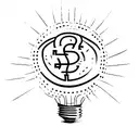 A simple yet powerful tattoo design of a light bulb with dollar signs inside tattoo design idea