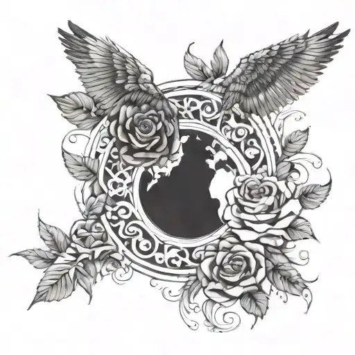 a creative chest tattoo on my right pec of the continent of Africa and sleeve down my arm of black roses  tattoo design idea