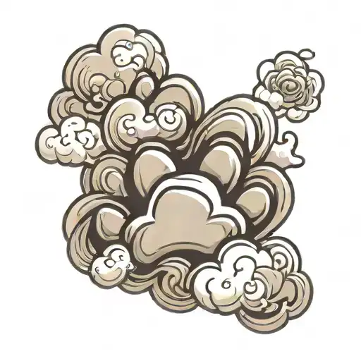 dog paw print as a cloud storm tattoo design idea