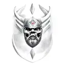 viking with big axe tattoo design idea