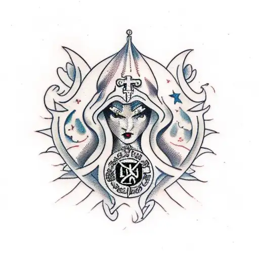 horron nun tattoo design idea