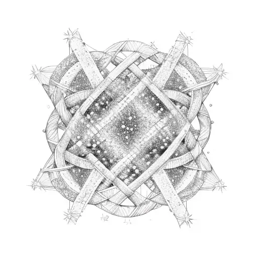 create a dna double helix with stars inside it tattoo design idea