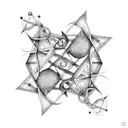 dna double helix with stars inside tattoo design idea