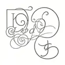 cursive G and D   tattoo design idea