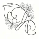 cursive G and D   tattoo design idea
