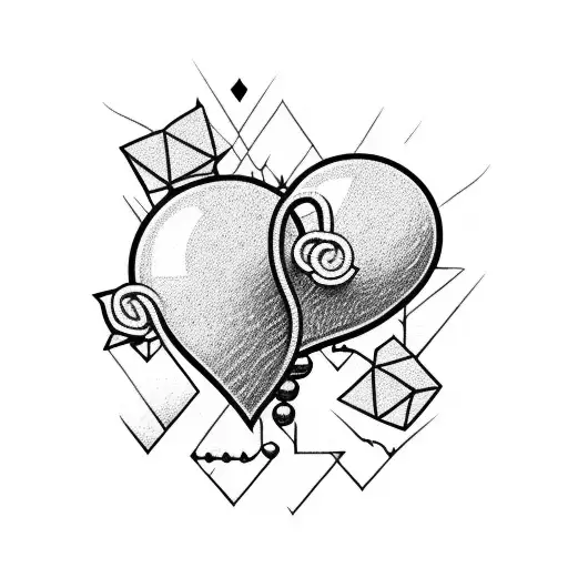 Bomb with heart tattoo design idea