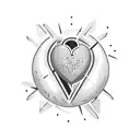 Bomb with heart tattoo design idea