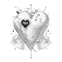 Bomb with heart tattoo design idea