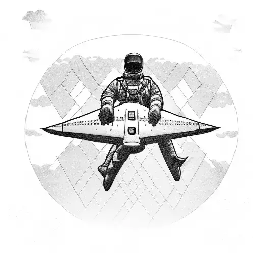 skydiver sitting on the door of the plane tattoo design idea