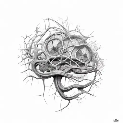 neurons and nerves tattoo design idea
