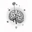 brain with neurons extending tattoo design idea