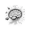 brain with neurons extending tattoo design idea
