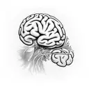 brain with neurons extending tattoo design idea