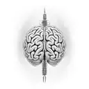 brain wirh spinal cord extending as neurons tattoo design idea