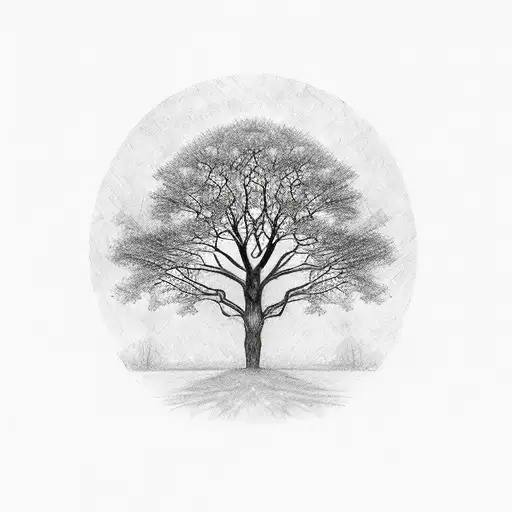 A sketch-style tree with branches representing each of your daughters, their names written on the branches tattoo design idea