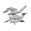 A sketch of three birds in flight, each bird representing one of your daughters tattoo design idea