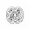 A dotwork design of three interconnected hearts, symbolizing the love between a father and his three daughters tattoo design idea