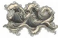 dark ocean waves tattoo design idea