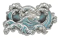 ocean waves crashing toward me tattoo design idea