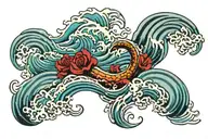 ocean waves tattoo design idea