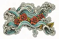 ocean waves tattoo design idea
