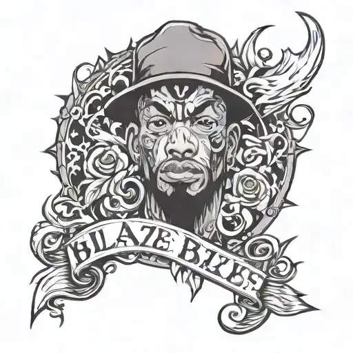 rapper nick name " Blaze " tattoo design idea