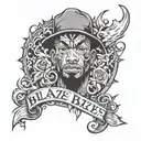 rapper nick name " Blaze " tattoo design idea