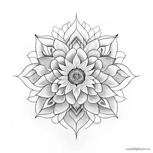 blue lotus flower tattoo design idea