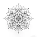 blue lotus flower tattoo design idea